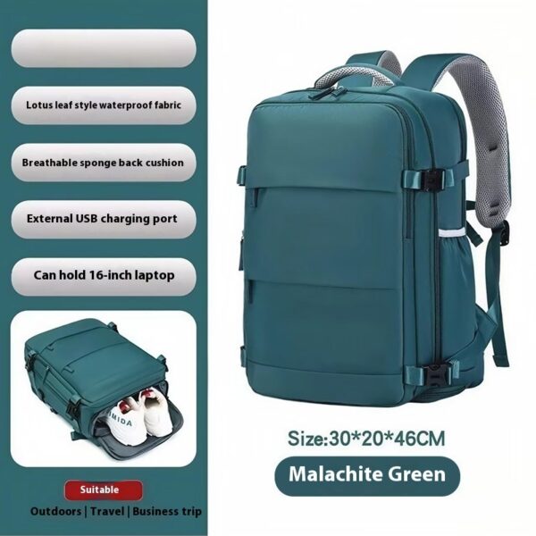 Pure Color Casual Versatile Men's And Women's Large Capacity Backpack - Image 5