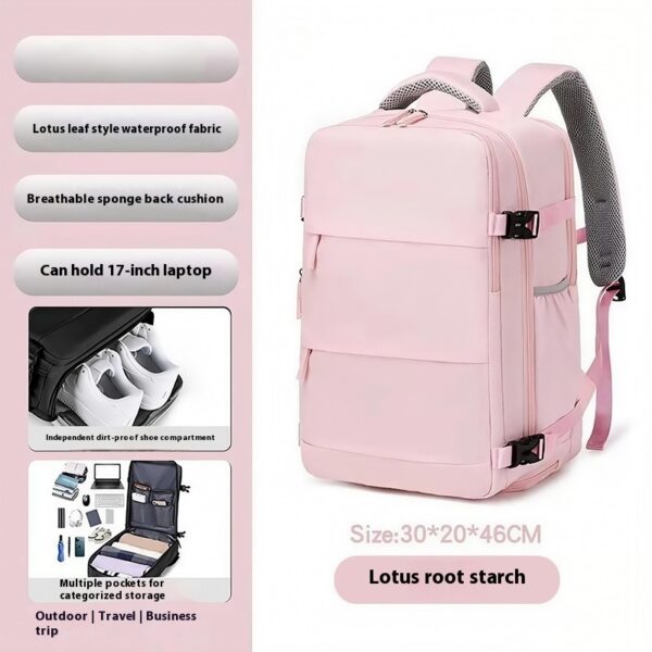 Pure Color Casual Versatile Men's And Women's Large Capacity Backpack - Image 7