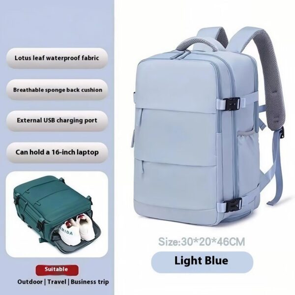 Pure Color Casual Versatile Men's And Women's Large Capacity Backpack - Image 6