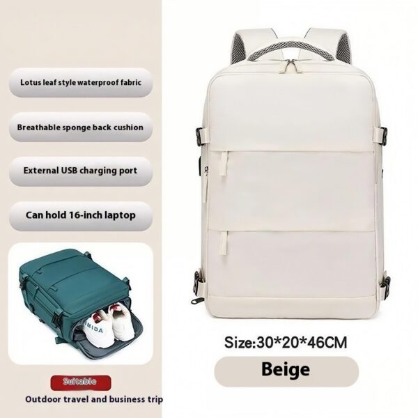Pure Color Casual Versatile Men's And Women's Large Capacity Backpack - Image 2